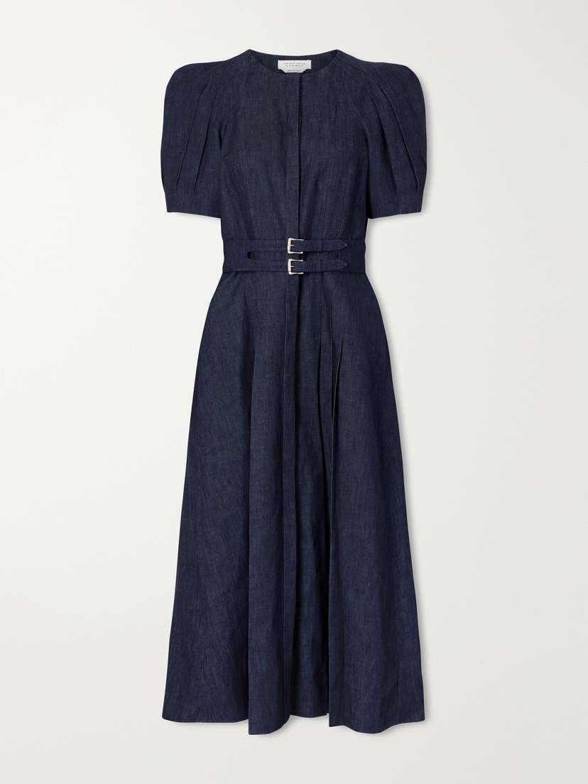 Gabriela Hearst Patricia Belted Cotton And Linen-blend Denim Midi Dress | Thumbnail 5 Gabriela Hearst Patricia Belted Cotton And Linen-blend Denim Midi Dress | Thumbnail 5