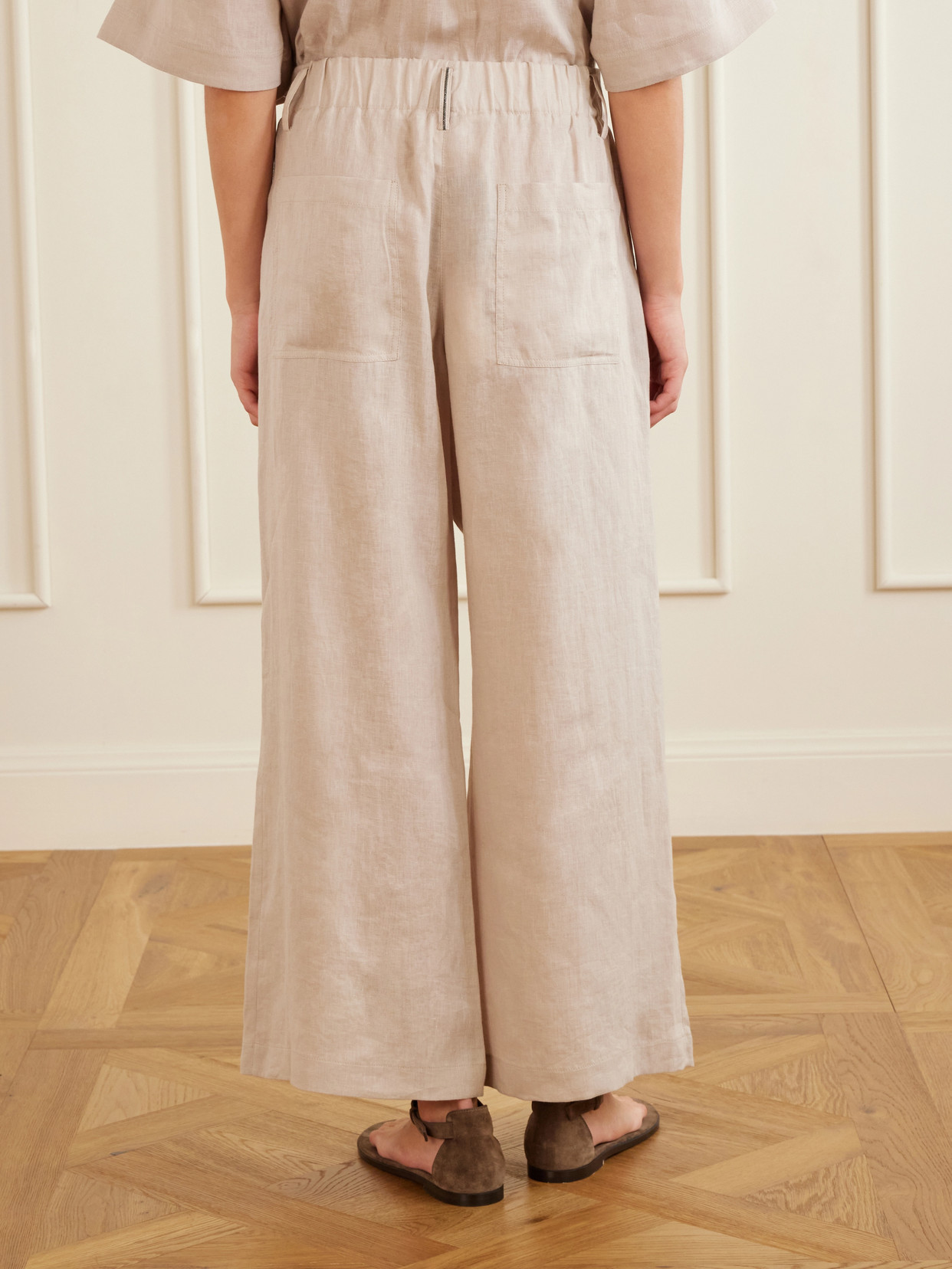 Wide-Leg Drawstring Pants