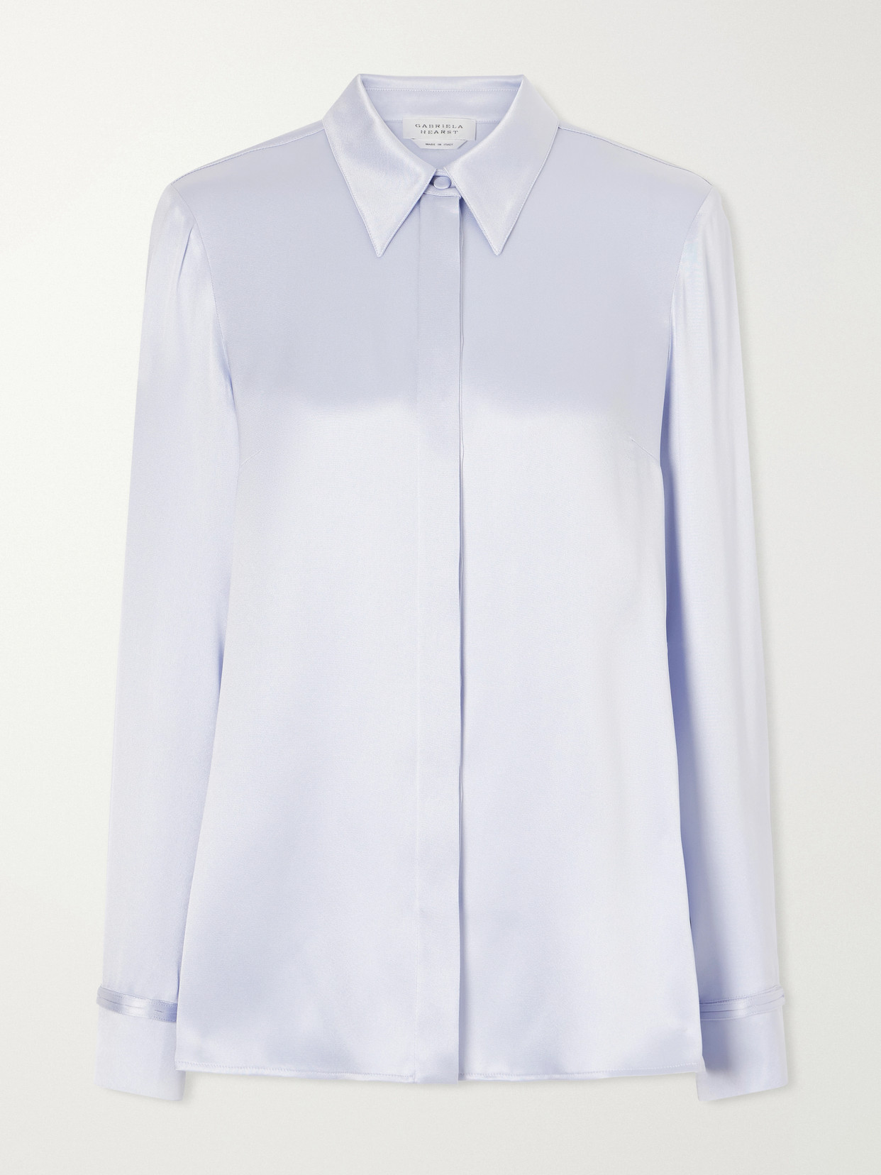 Gabriela Hearst Cruz Silk-satin Shirt In Gray