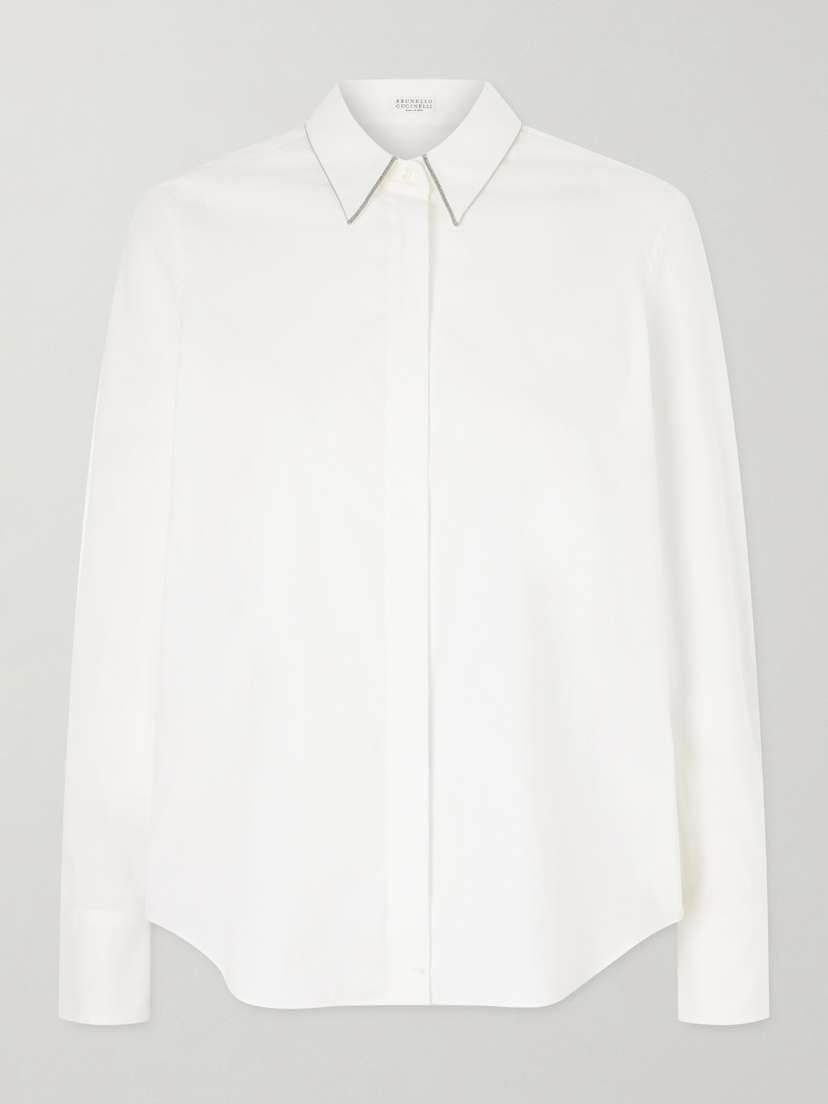 Brunello Cucinelli Embellished Cotton-blend Shirt | Thumbnail 5 Brunello Cucinelli Embellished Cotton-blend Shirt | Thumbnail 5