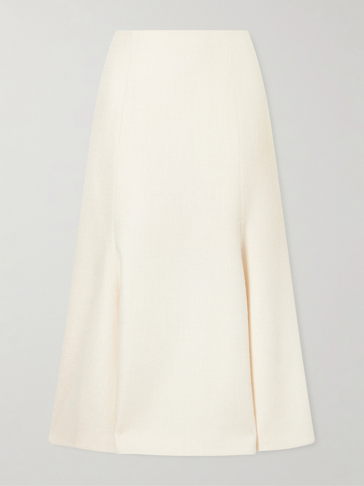 Gabriela Hearst Patterson Frayed Wool And Cashmere-blend Midi Skirt In White