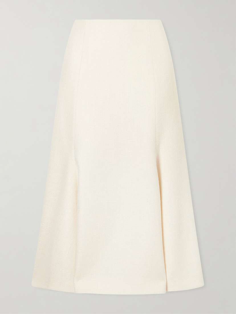Gabriela Hearst Patterson Frayed Wool And Cashmere-blend Midi Skirt | Thumbnail 6 Gabriela Hearst Patterson Frayed Wool And Cashmere-blend Midi Skirt | Thumbnail 6