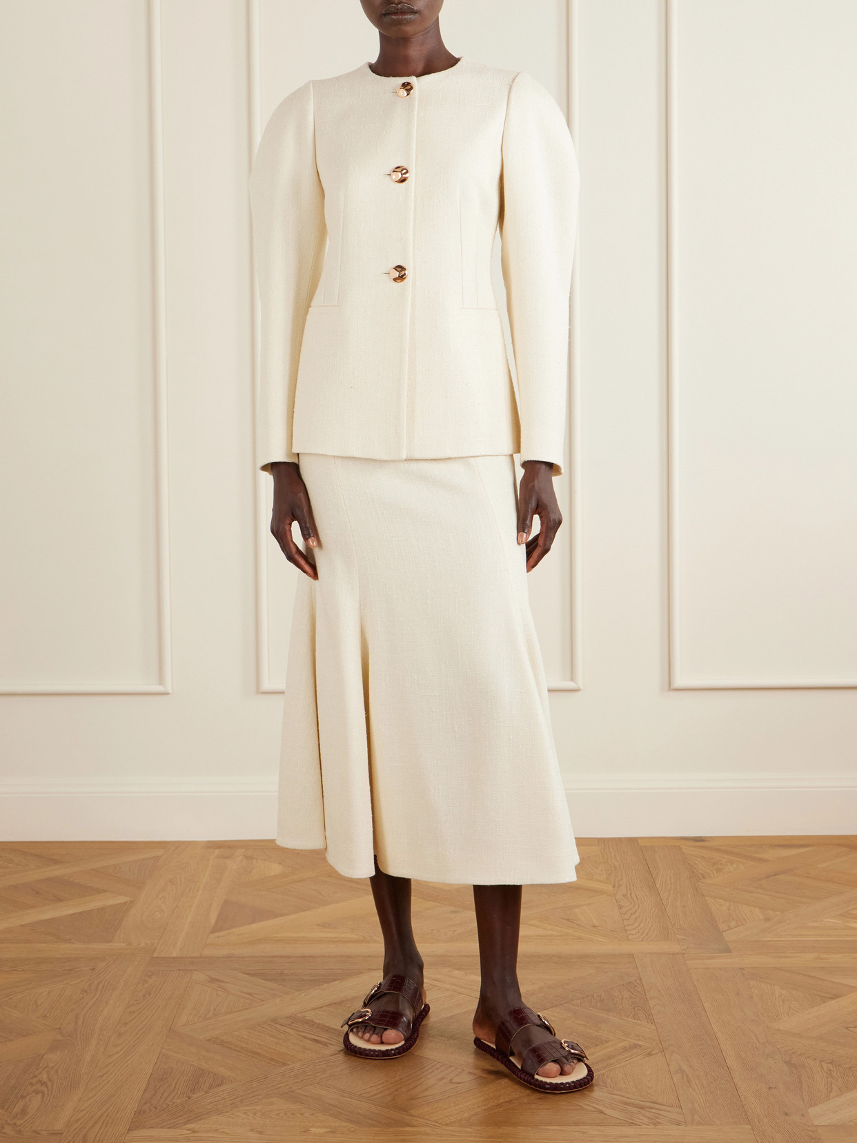 Patterson Frayed Wool And Cashmere-Blend Midi