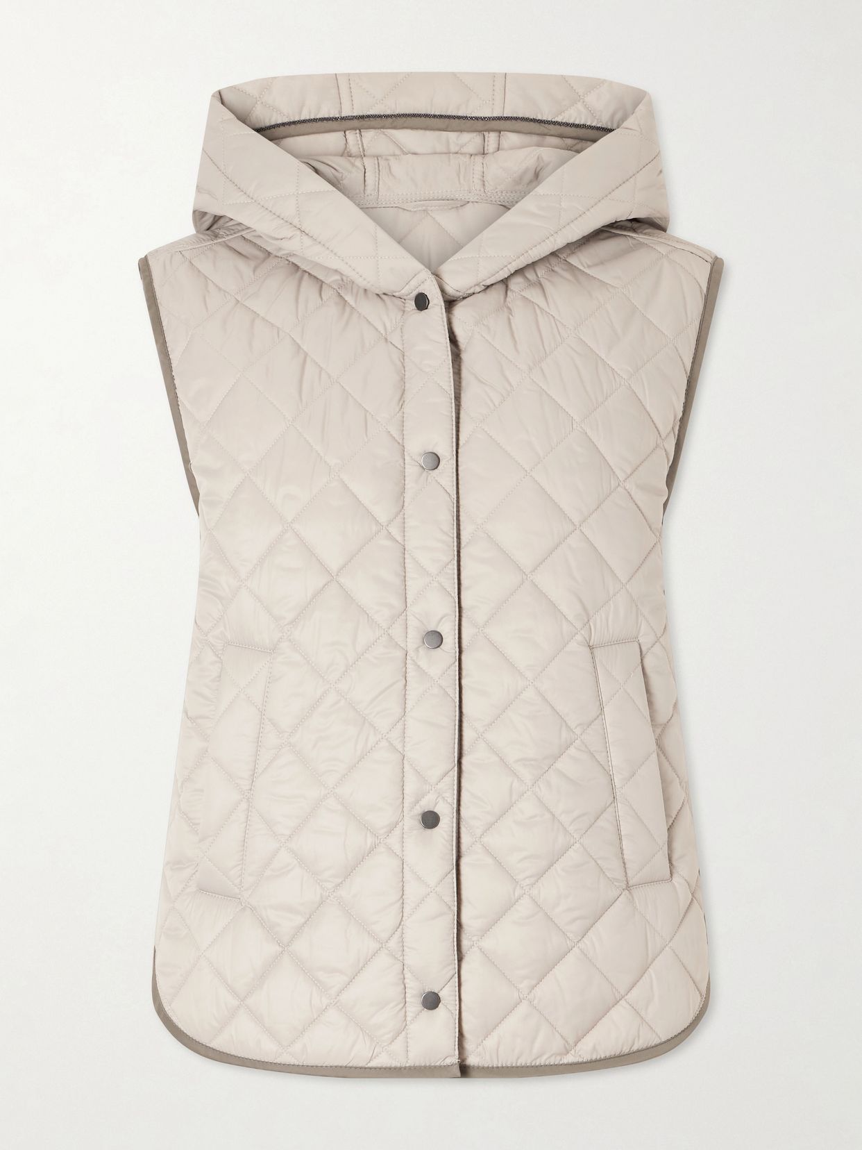 hooded quilted shell vest