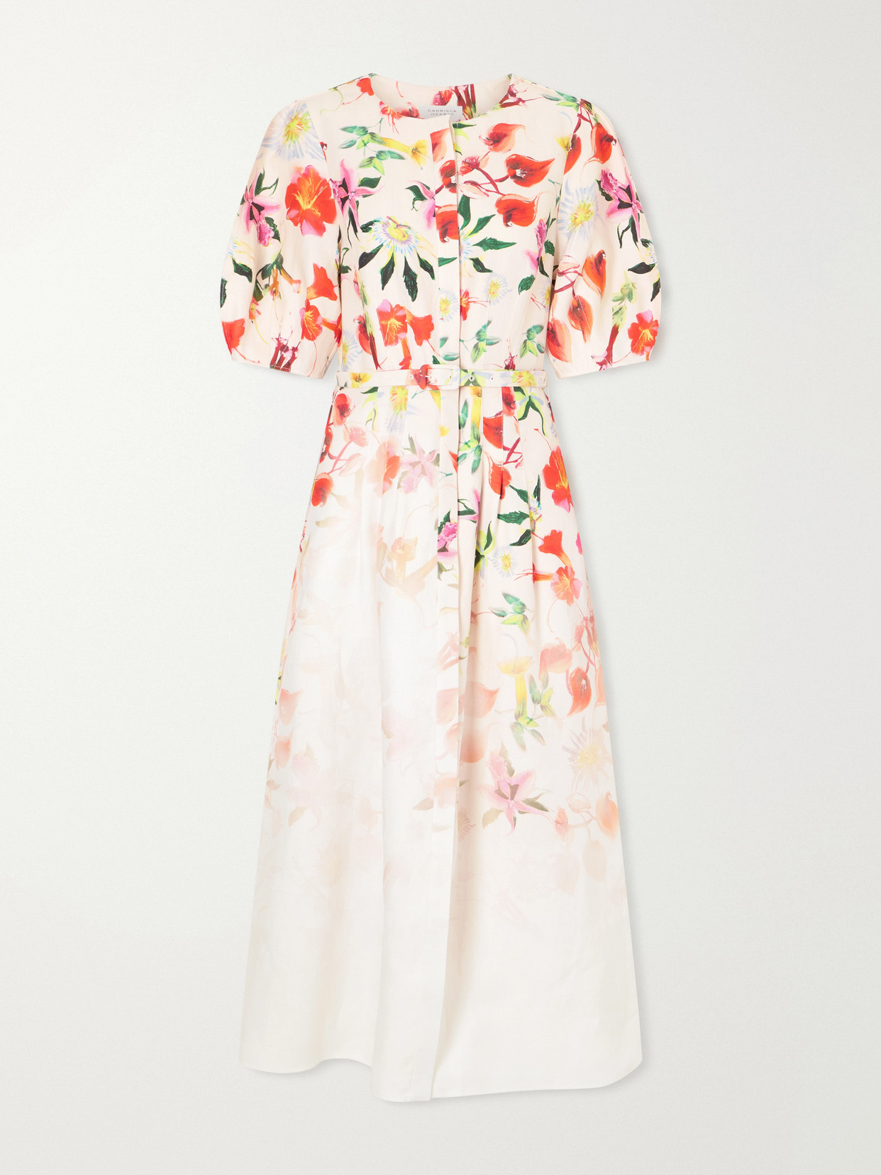 Gabriela Hearst - Ignis Floral- Printed Linen And Cotton Midi Dress - White