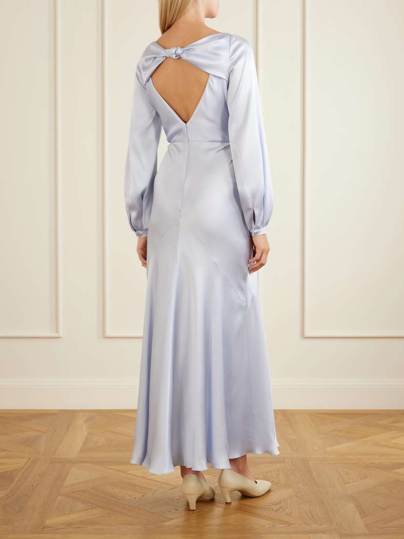Gabriela Hearst Peyton Knotted Cut-out Satin-silk Maxi Dress | Thumbnail 3 Gabriela Hearst Peyton Knotted Cut-out Satin-silk Maxi Dress | Thumbnail 3