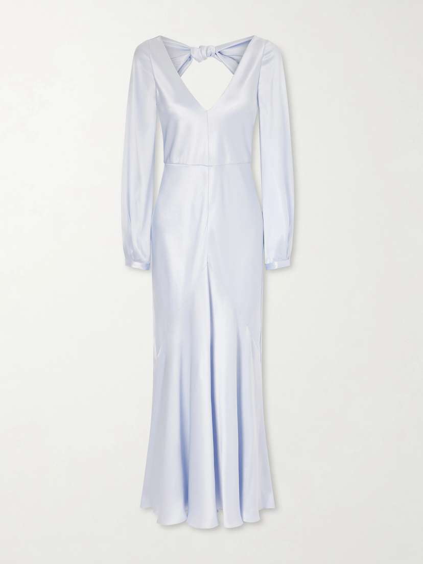 Gabriela Hearst Peyton Knotted Cut-out Satin-silk Maxi Dress