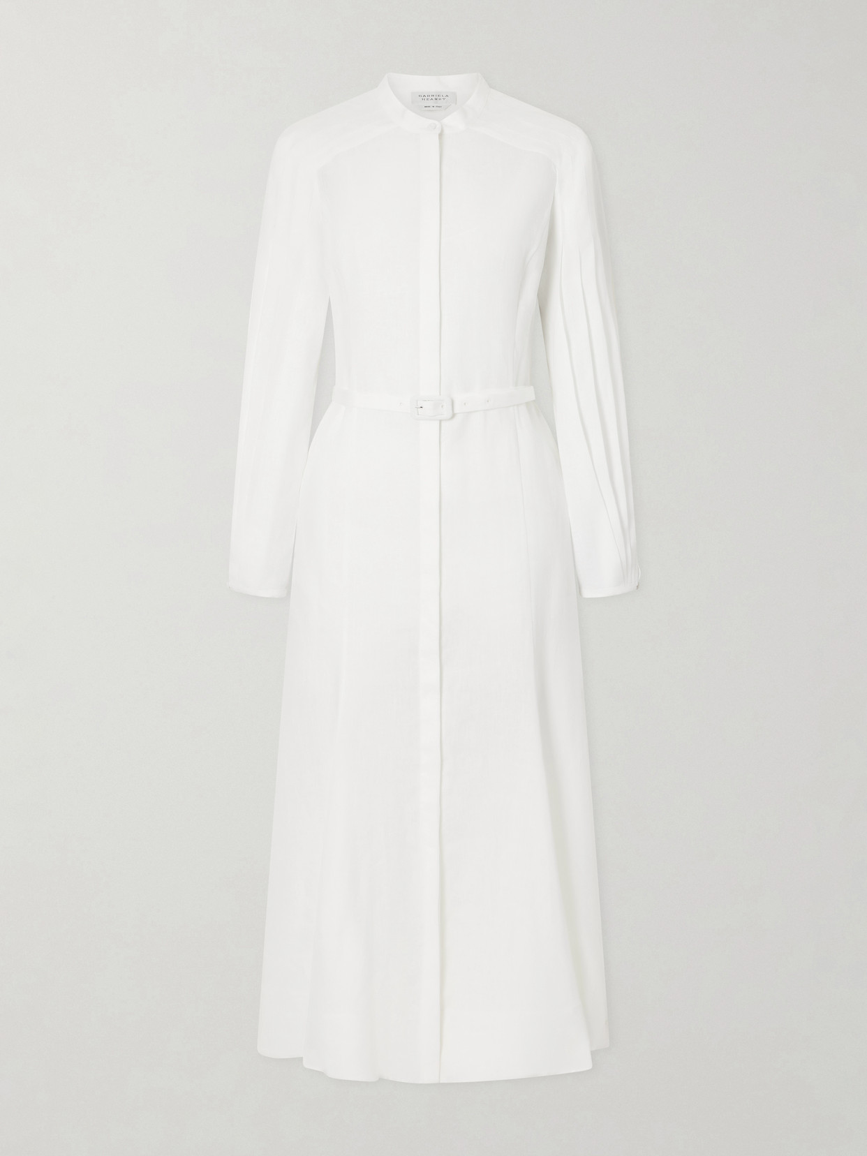 Gabriela Hearst - Lydia Belted Linen Midi Dress - White