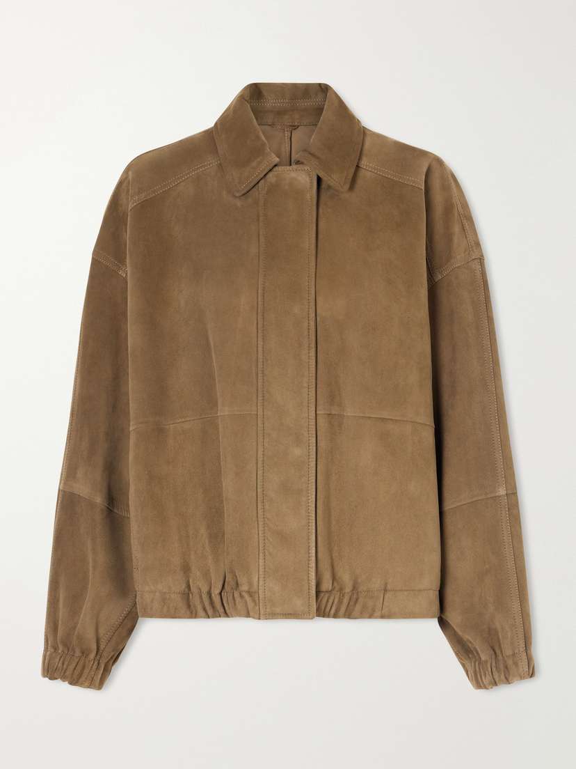 Brunello Cucinelli Paneled Suede Bomber Jacket