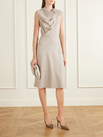 Brunello Cucinelli Draped virgin wool midi dress