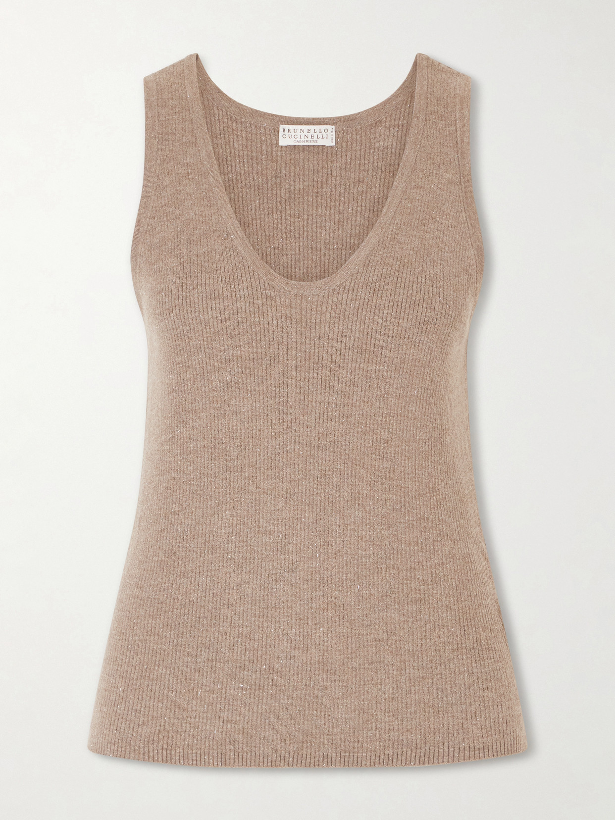 Brunello Cucinelli Ribbed-knit Tank In Brown