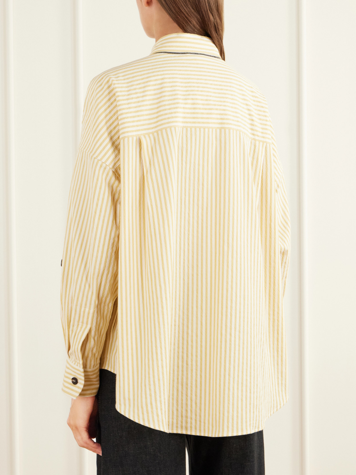Striped Printed Cotton-Blend Shirt