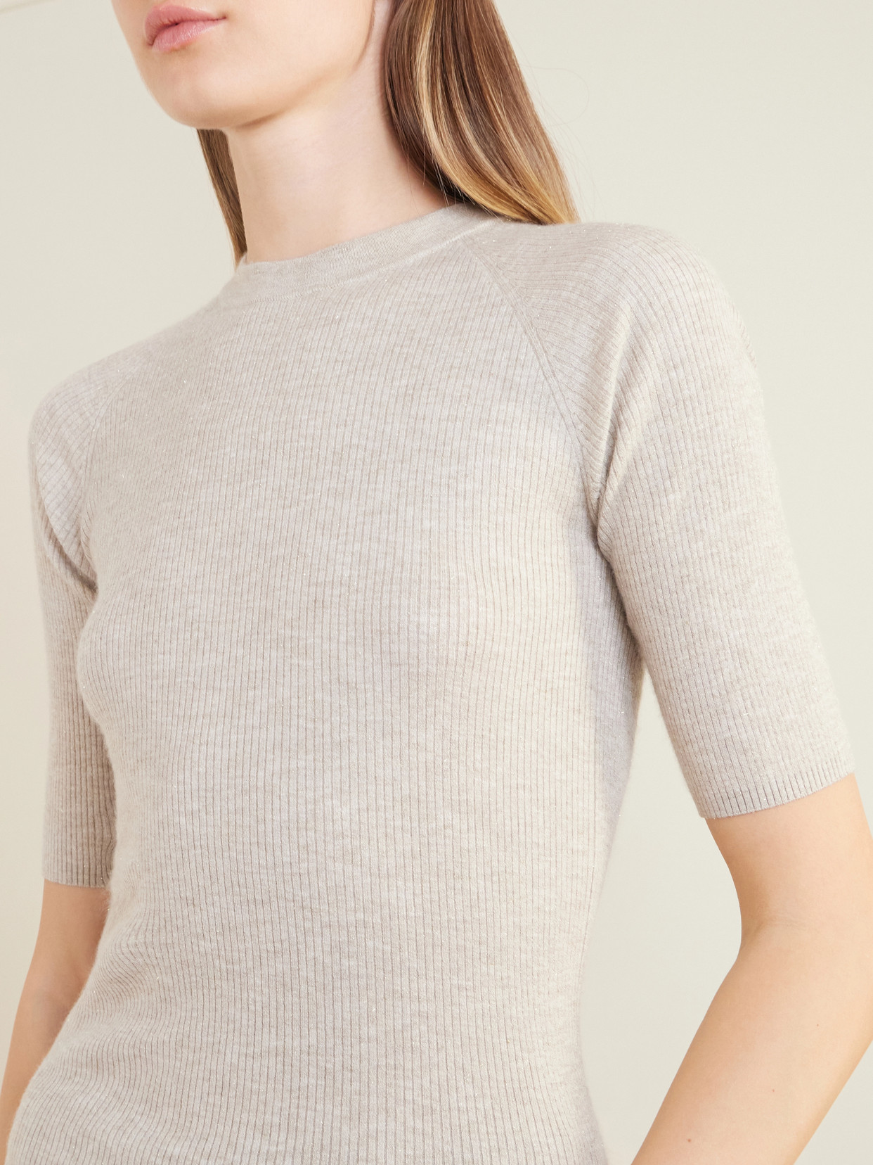 Ribbed-Knit T-Shirt