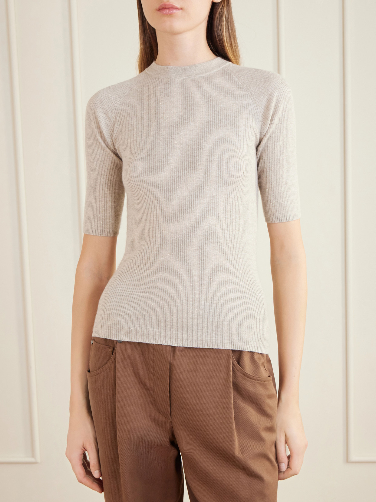 Ribbed-Knit T-Shirt