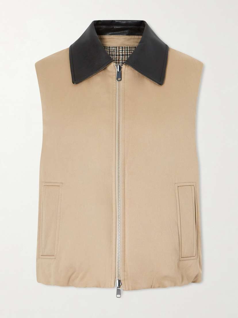 Brunello Cucinelli Reversible Checked Padded Cotton And Linen Gilet | Thumbnail 6 Brunello Cucinelli Reversible Checked Padded Cotton And Linen Gilet | Thumbnail 6