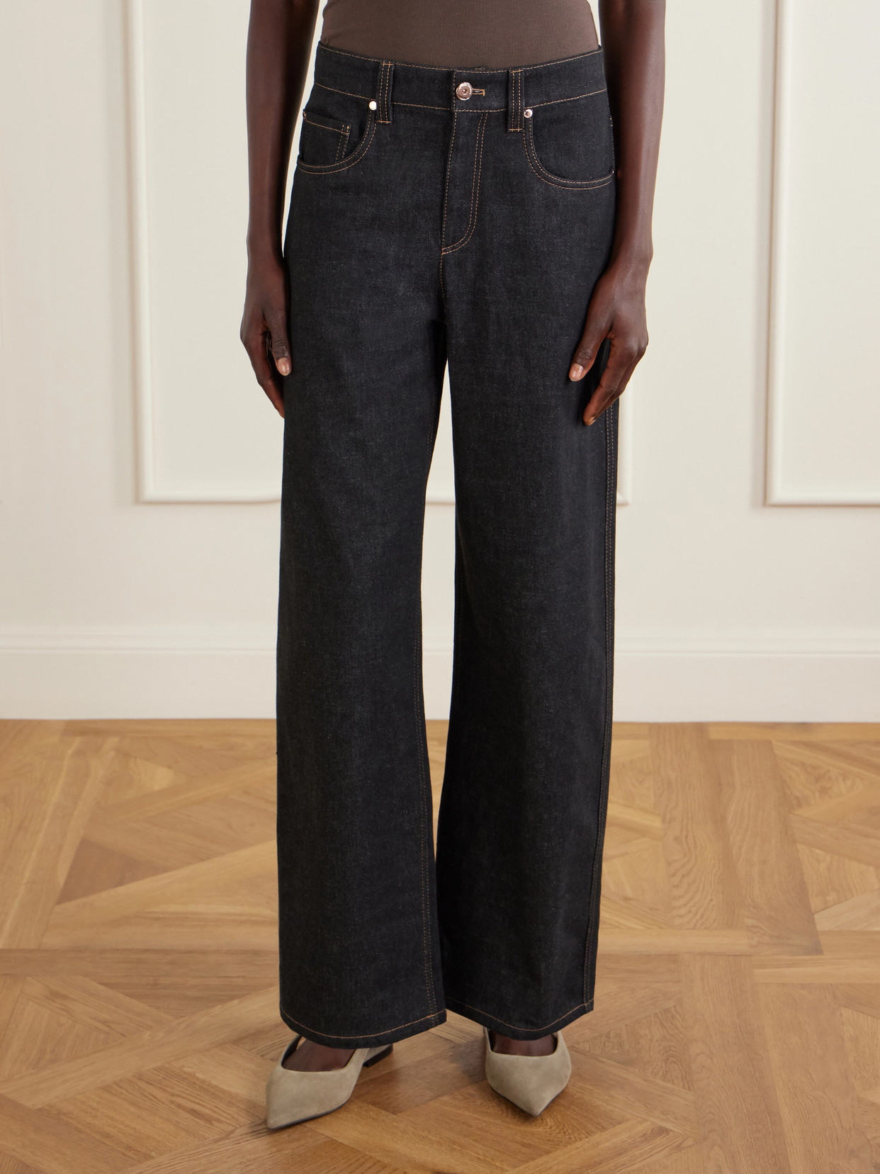 Mid-Rise Straight-Leg Jeans