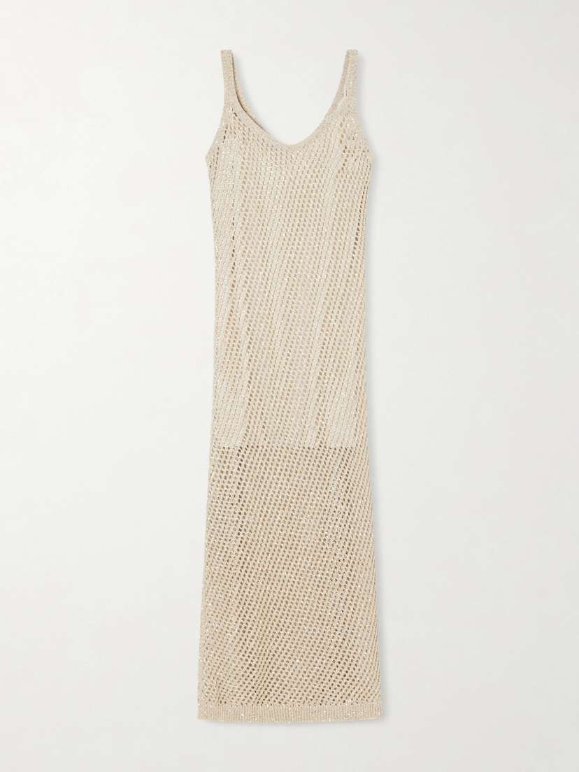 Brunello Cucinelli Sequined Crocheted Maxi Dress | Thumbnail 5 Brunello Cucinelli Sequined Crocheted Maxi Dress | Thumbnail 5