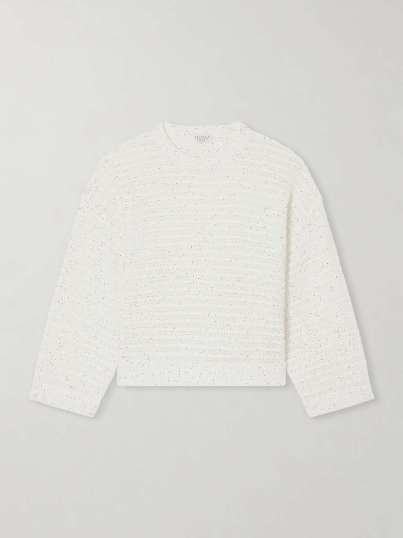 Brunello Cucinelli Open Linen-blend Knit Sweater | Thumbnail 6 Brunello Cucinelli Open Linen-blend Knit Sweater | Thumbnail 6