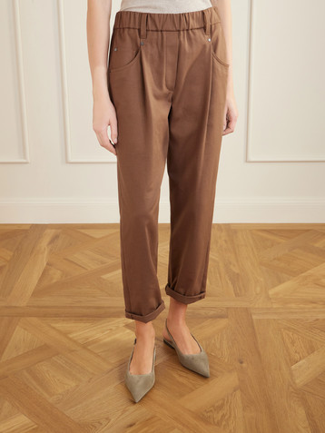 Brunello Cucinelli Cotton-blend twill straight-leg pants