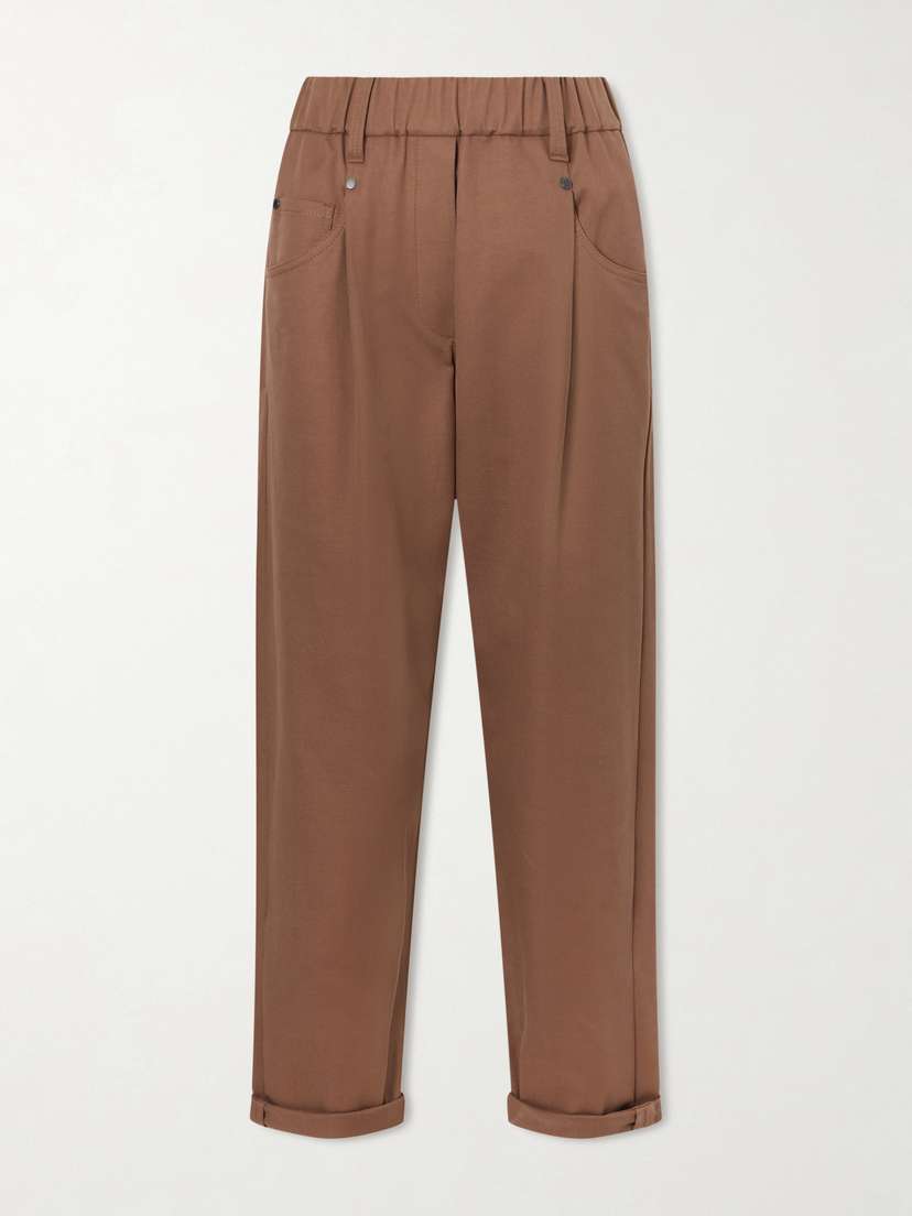 Brunello Cucinelli Cotton-blend Twill Straight-leg Pants