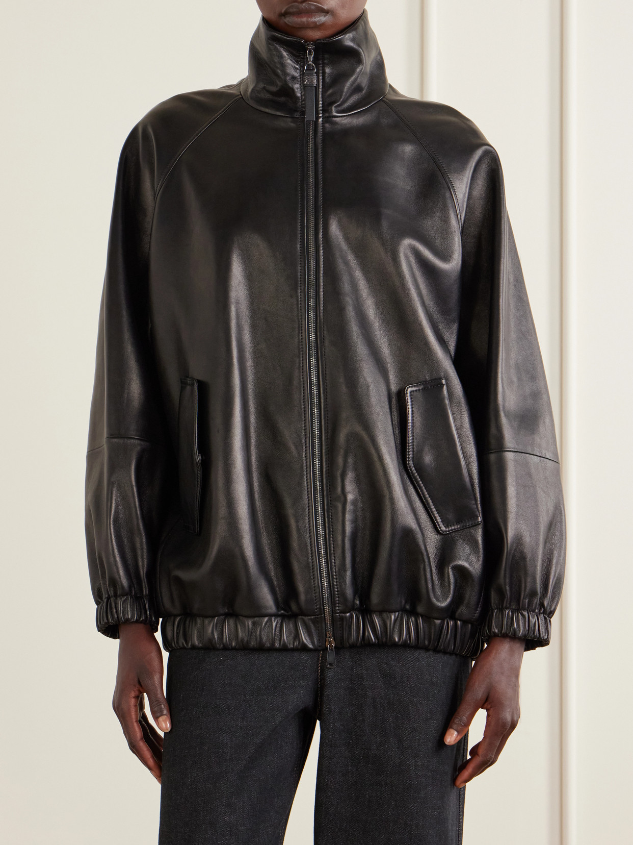 Leather Bomber Jacket