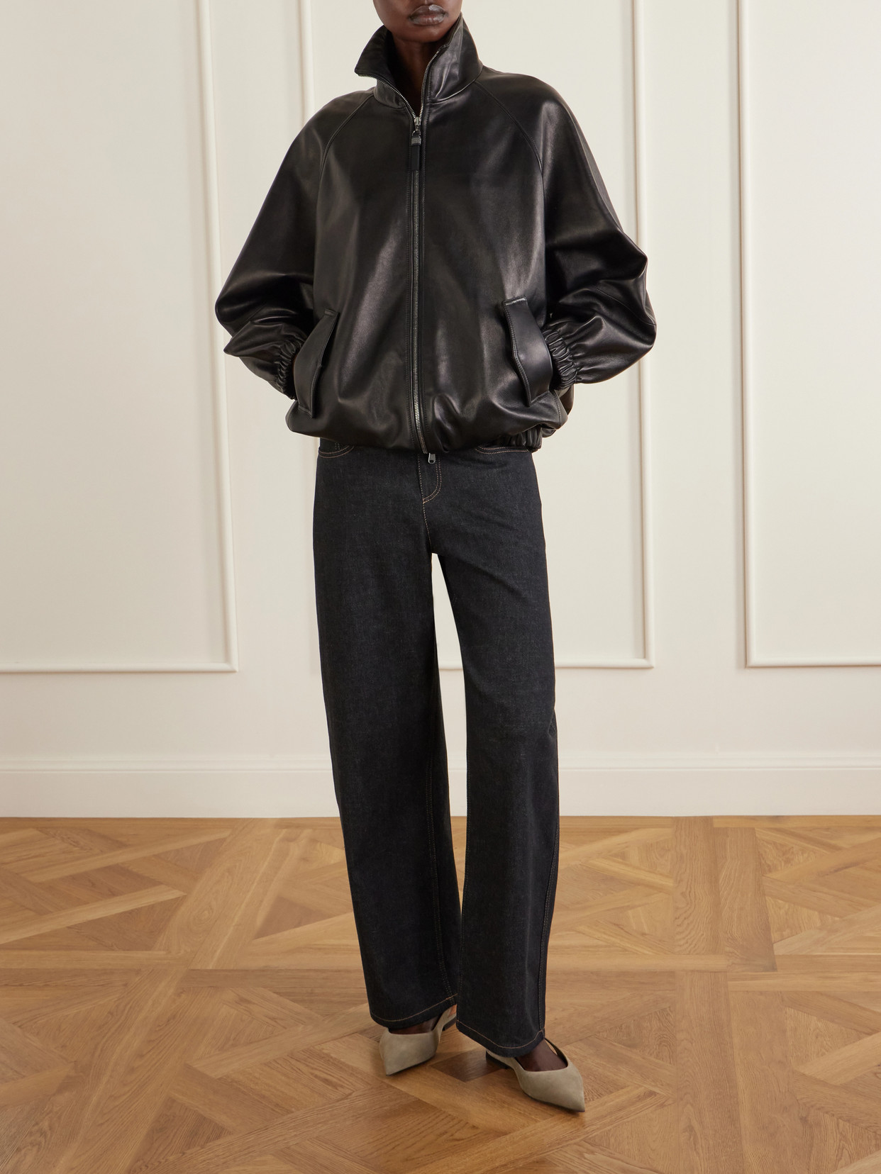 Leather Bomber Jacket