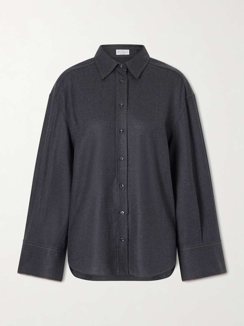 Brunello Cucinelli Oversized Wool Shirt | Thumbnail 6 Brunello Cucinelli Oversized Wool Shirt | Thumbnail 6