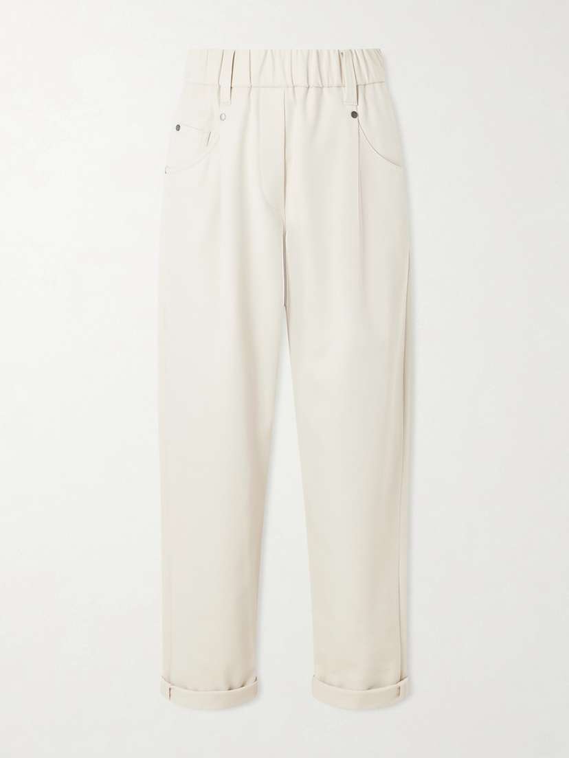 Brunello Cucinelli Tapered Cotton-blend Trousers
