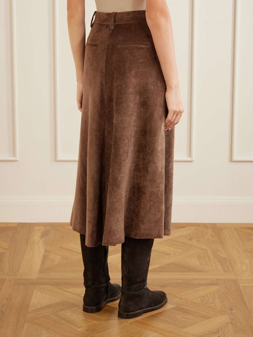 Brunello Cucinelli Embellished Corduroy Midi Skirt | Thumbnail 4