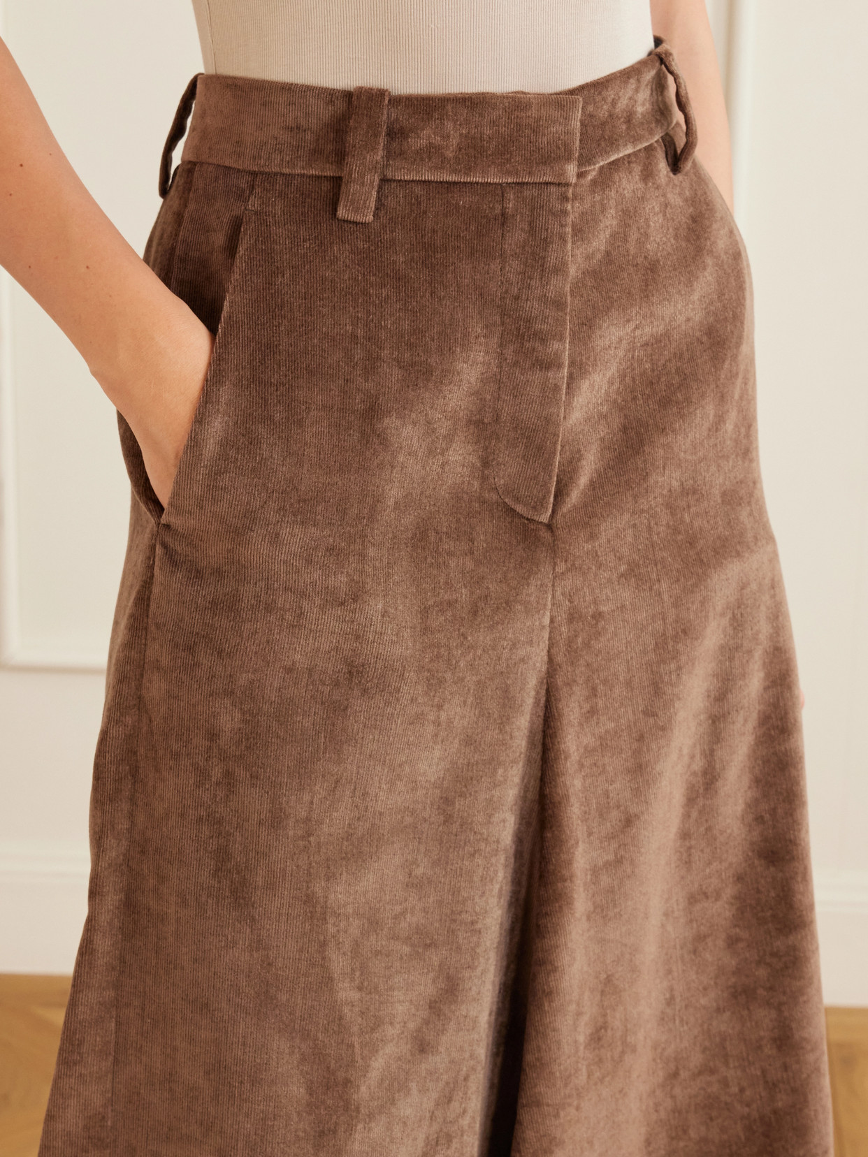 Embellished Corduroy Midi