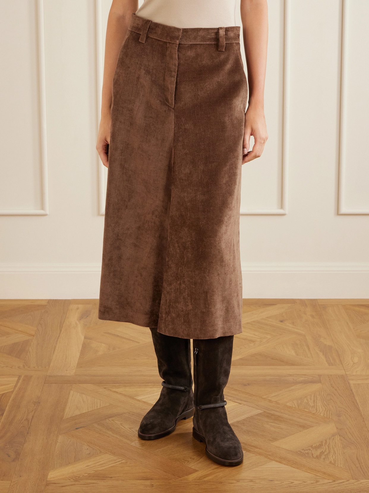 Embellished Corduroy Midi