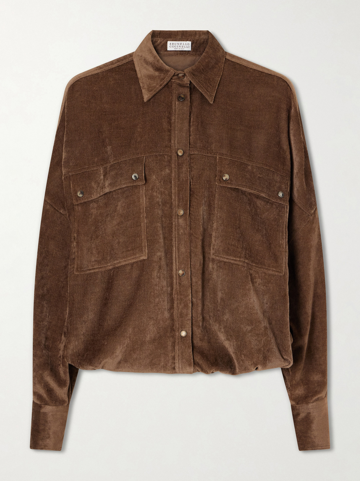Brunello Cucinelli Velvet Shirt In Brown
