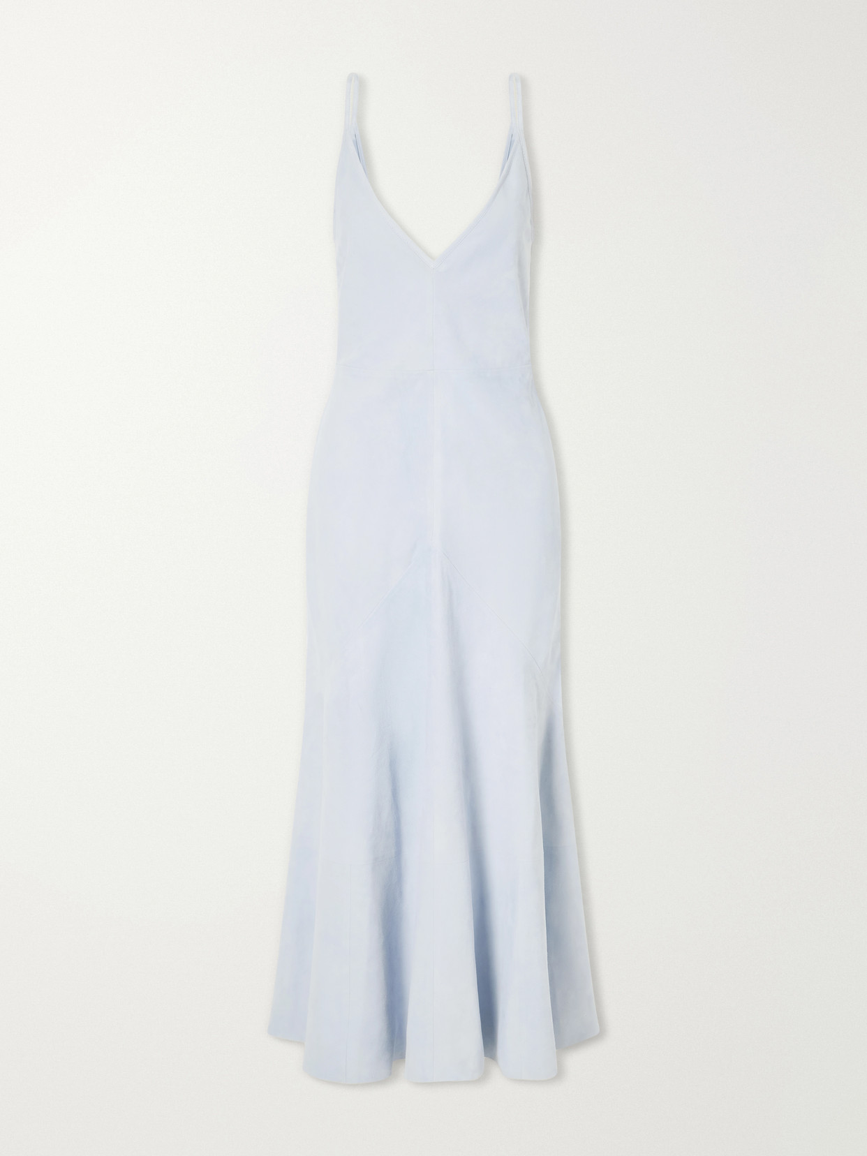 Gabriela Hearst Brigita Lamb Suede Midi Dress In Black