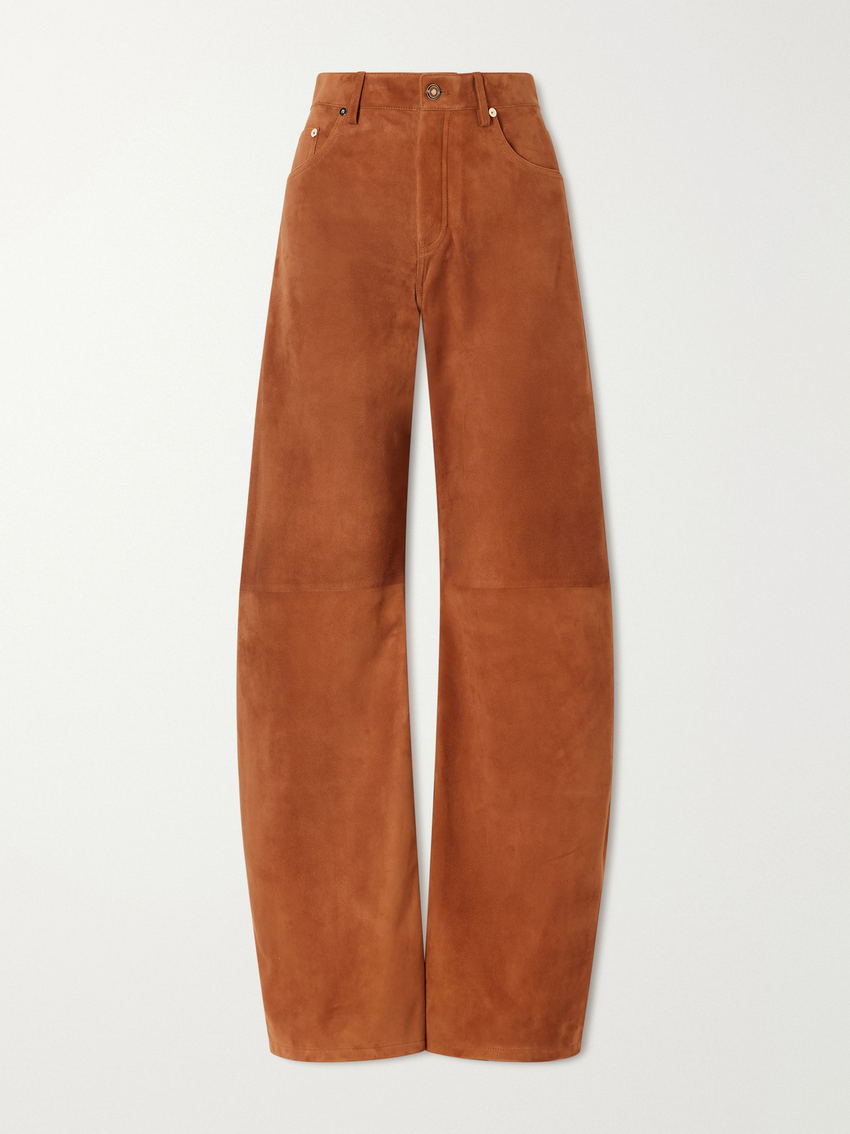 Gabriela Hearst Amoret Suede Wide-leg Pants In Brown