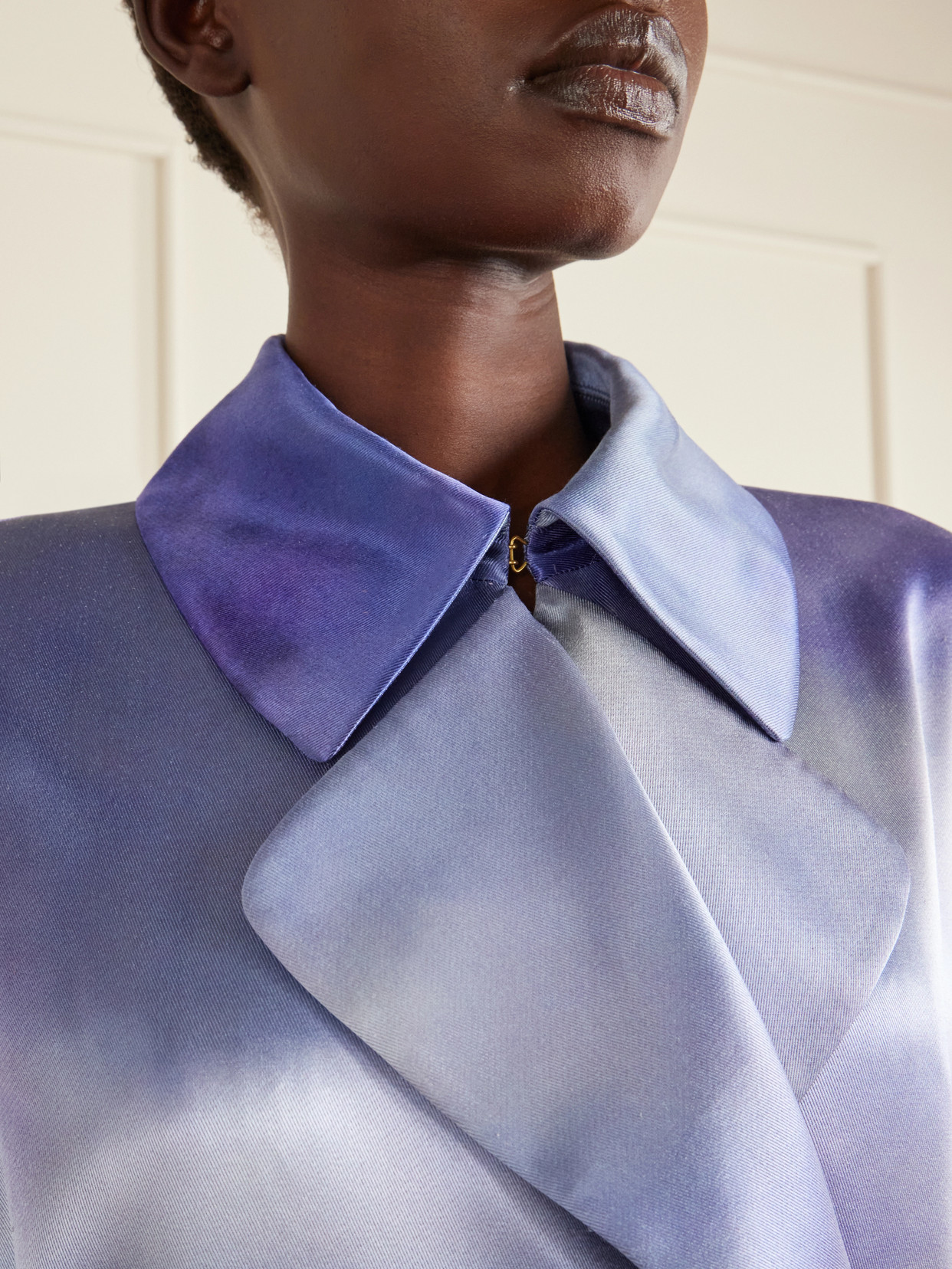 Lyra Printed Silk-Satin Coat