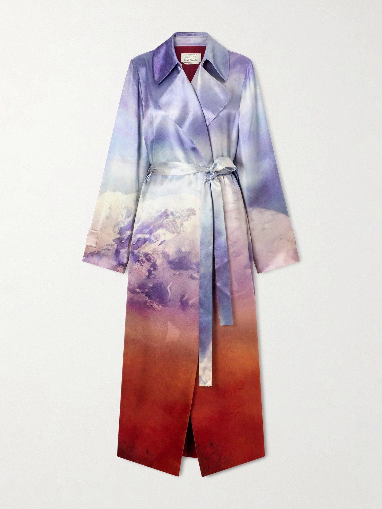 Lyra Printed Silk-Satin Coat