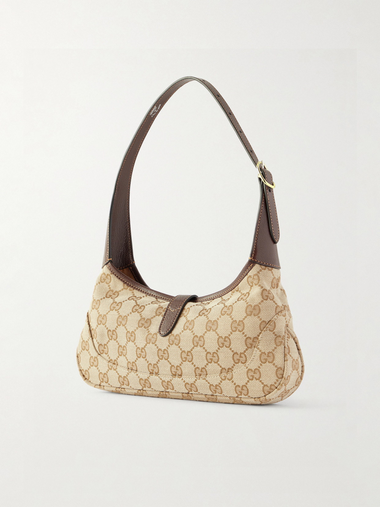 Jackie 1961 Slim Small Leather-Trimmed Canvas-Jacquard Shoulder Bag