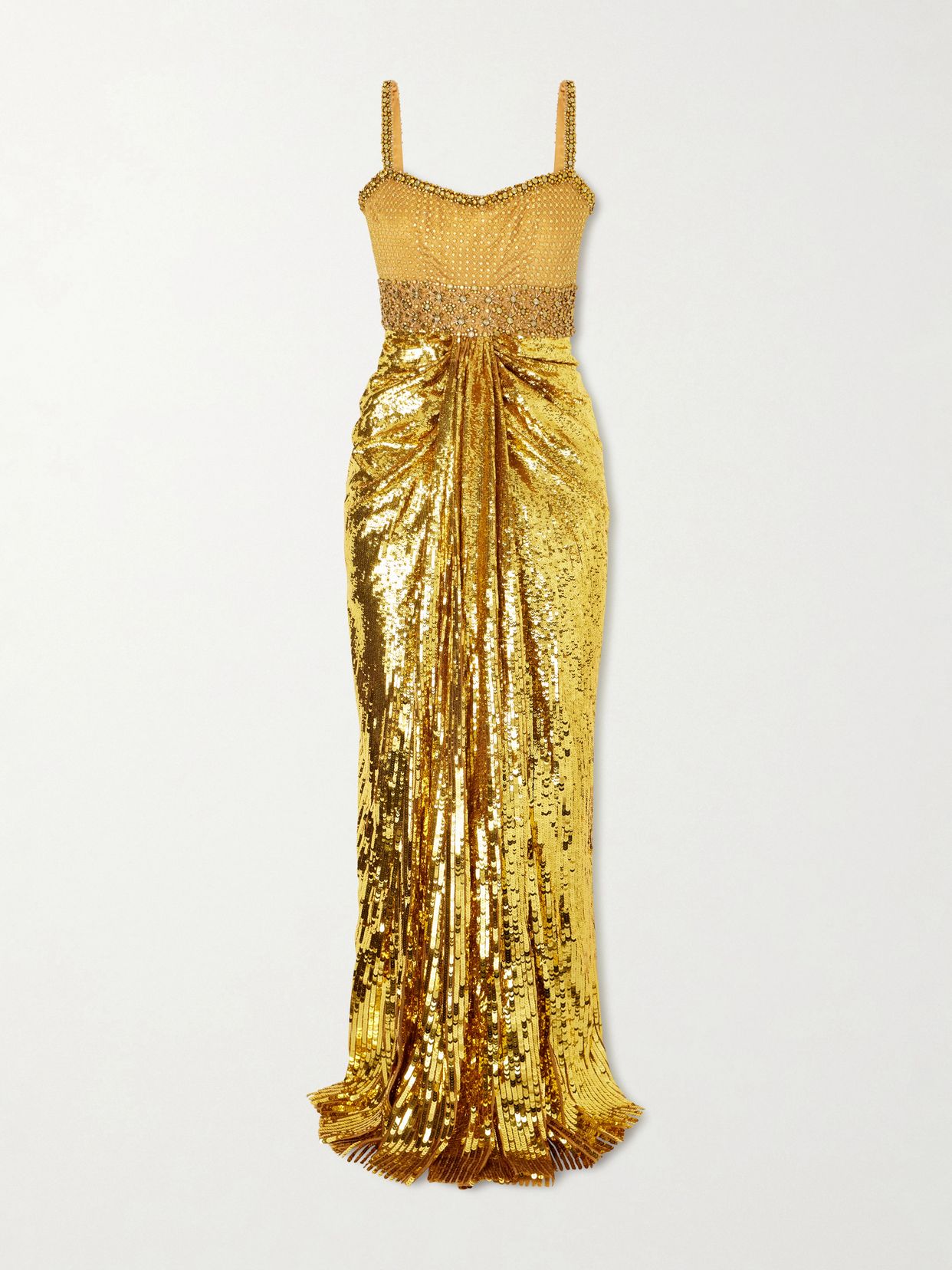 only you draped embellished tulle gown