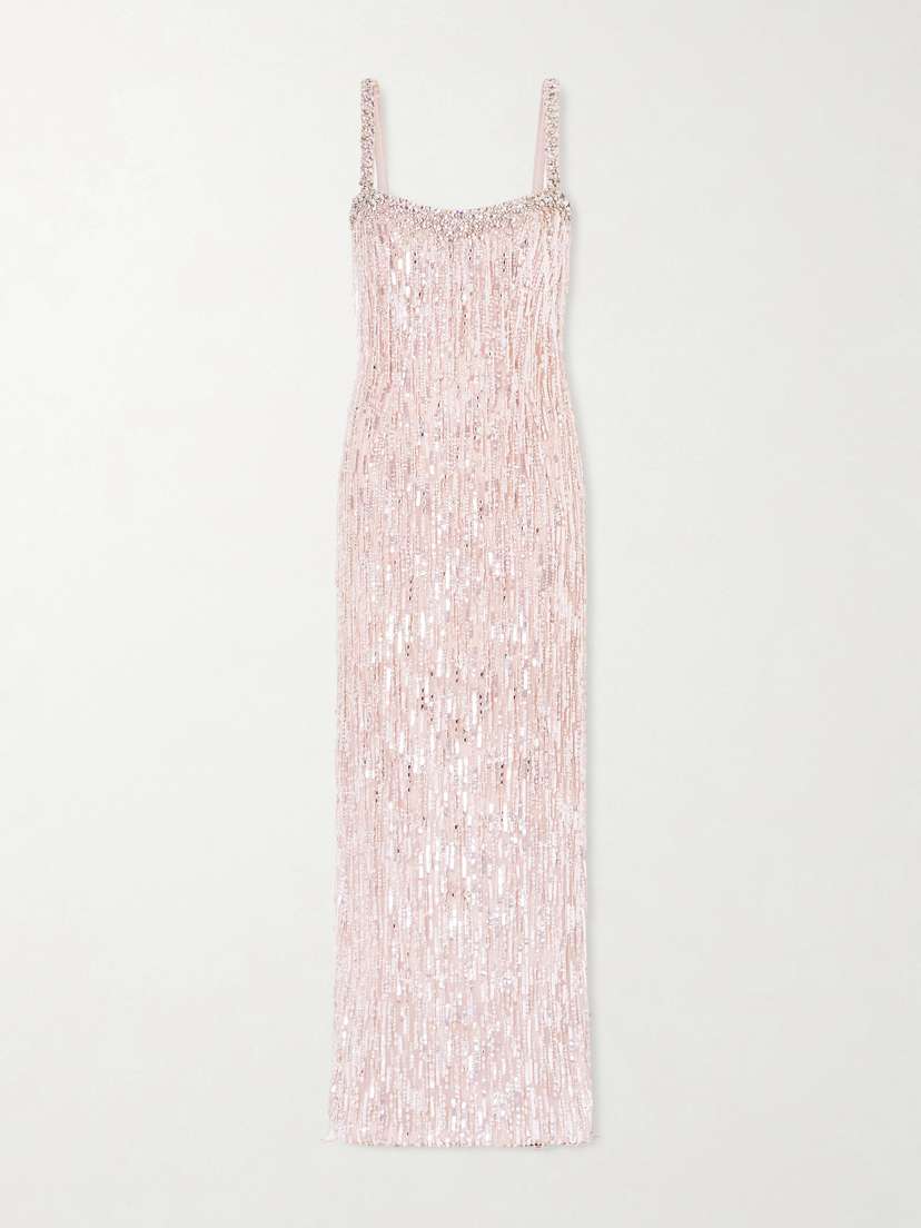 Jenny Packham Fleur Crystal-embellished Sequined Tulle Gown