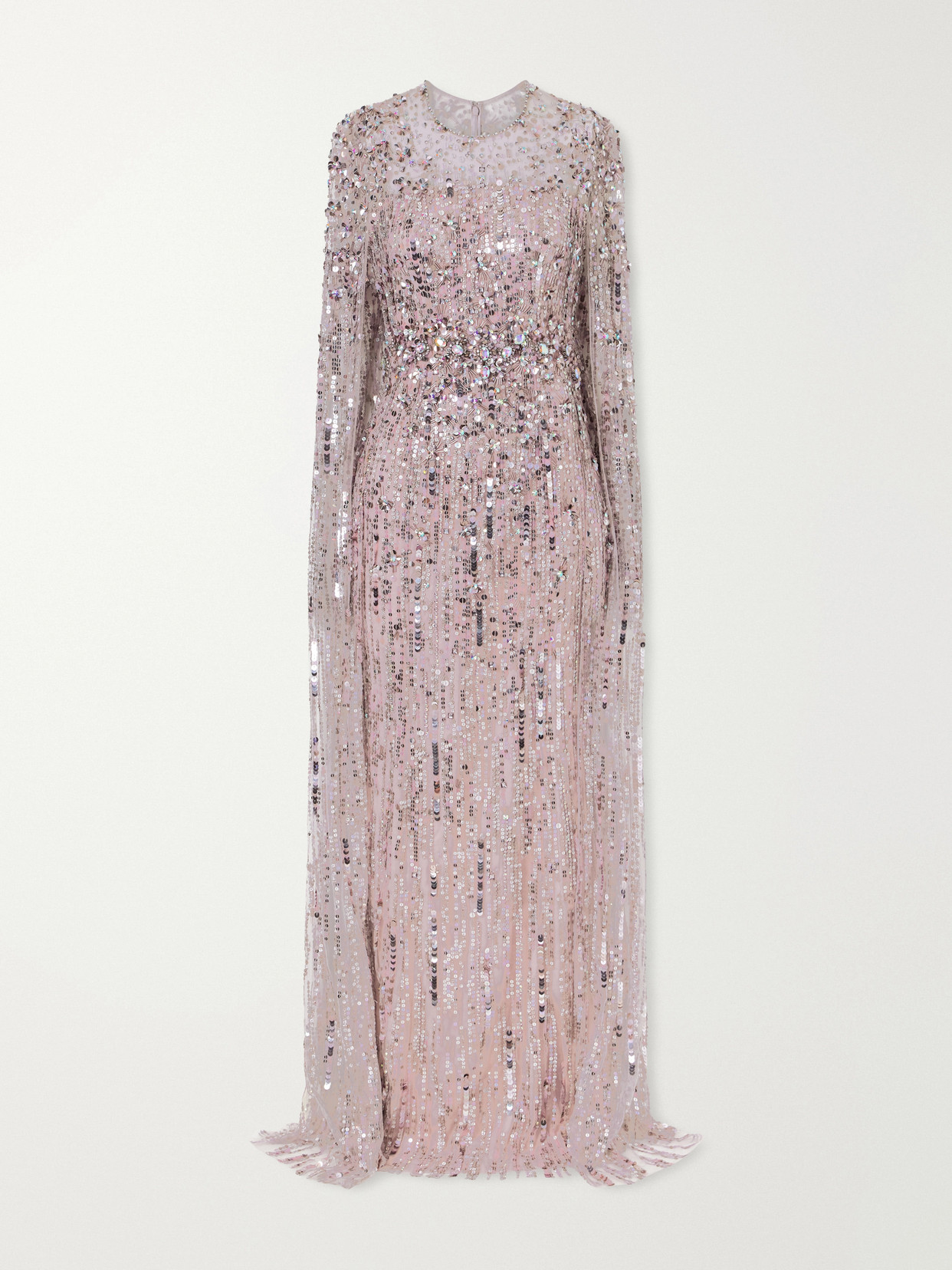 Jenny Packham Ruby Sequined Tulle Gown In Purple