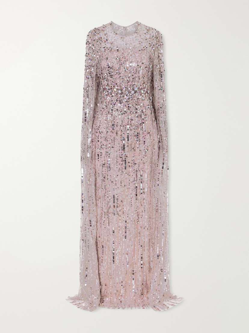 Jenny Packham Ruby Sequined Tulle Gown