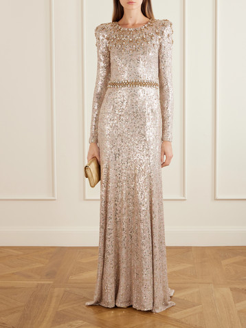 Jenny Packham Georgia sequined satin gown