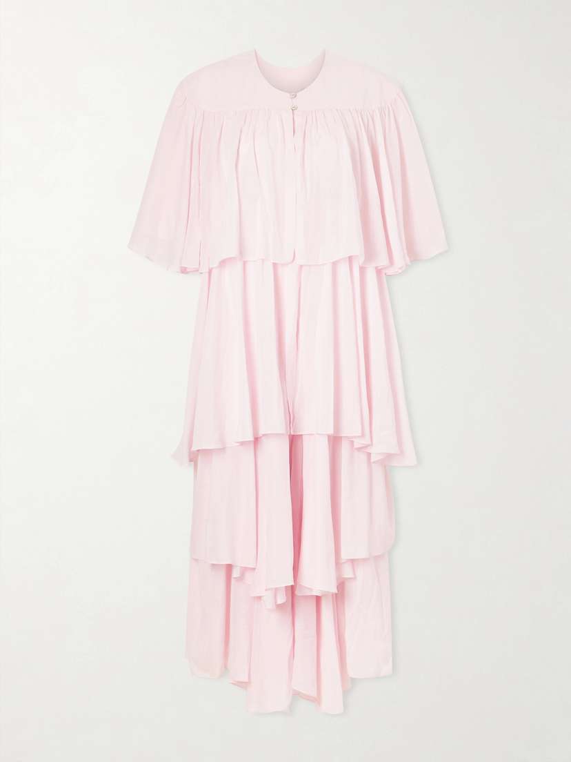 Les Vacances D’Irina Formentera Ruffled Cotton And Silk-blend Voile Kaftan | Thumbnail 5 Les Vacances D’Irina Formentera Ruffled Cotton And Silk-blend Voile Kaftan | Thumbnail 5