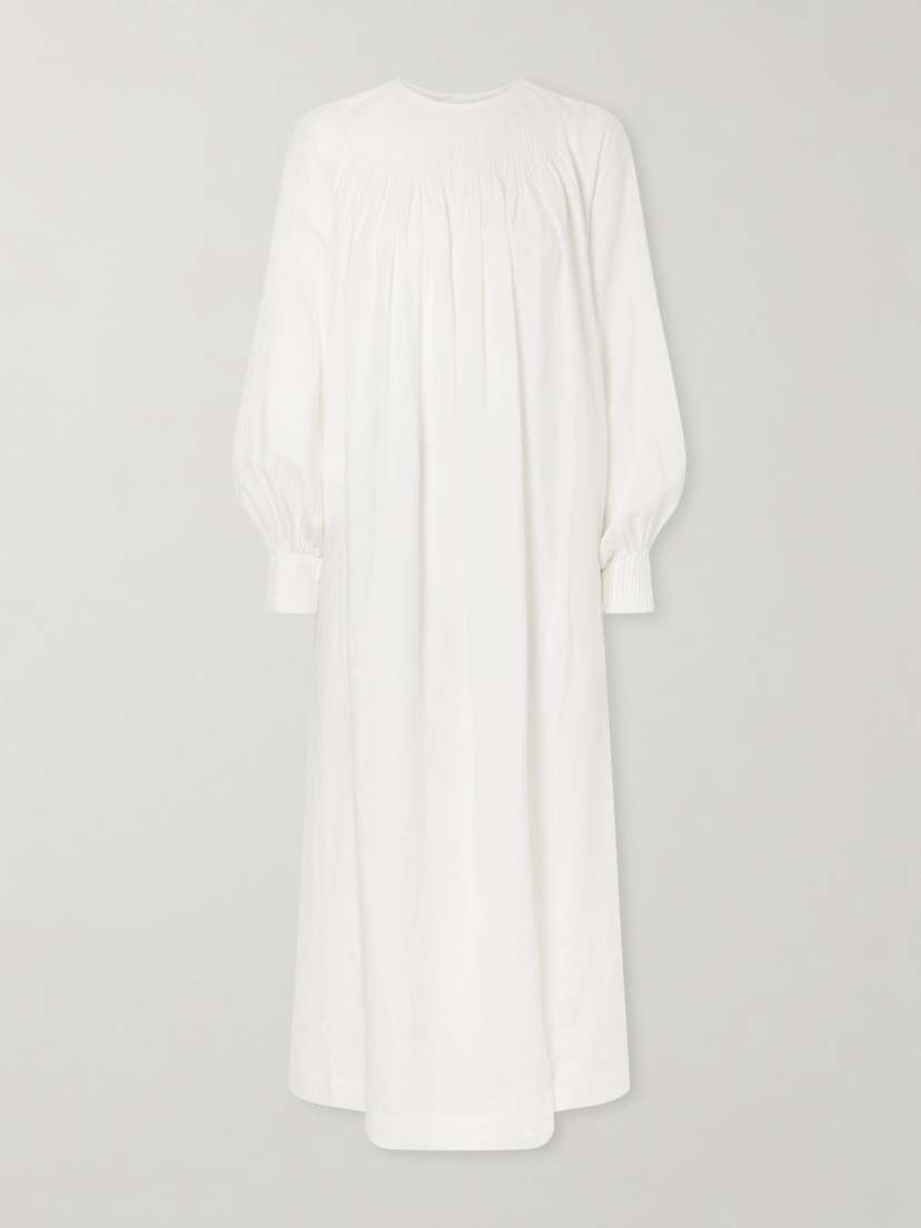 Les Vacances D’Irina Robe De Nuit Open-back Gathered Linen Maxi Dress | Thumbnail 5 Les Vacances D’Irina Robe De Nuit Open-back Gathered Linen Maxi Dress | Thumbnail 5