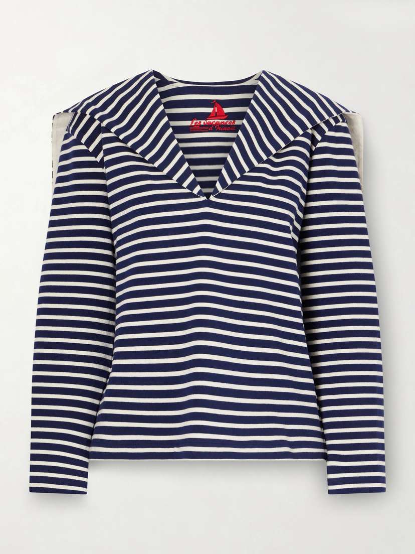 Les Vacances D’Irina Seaman Striped Cotton-jersey Blouse | Thumbnail 5 Les Vacances D’Irina Seaman Striped Cotton-jersey Blouse | Thumbnail 5