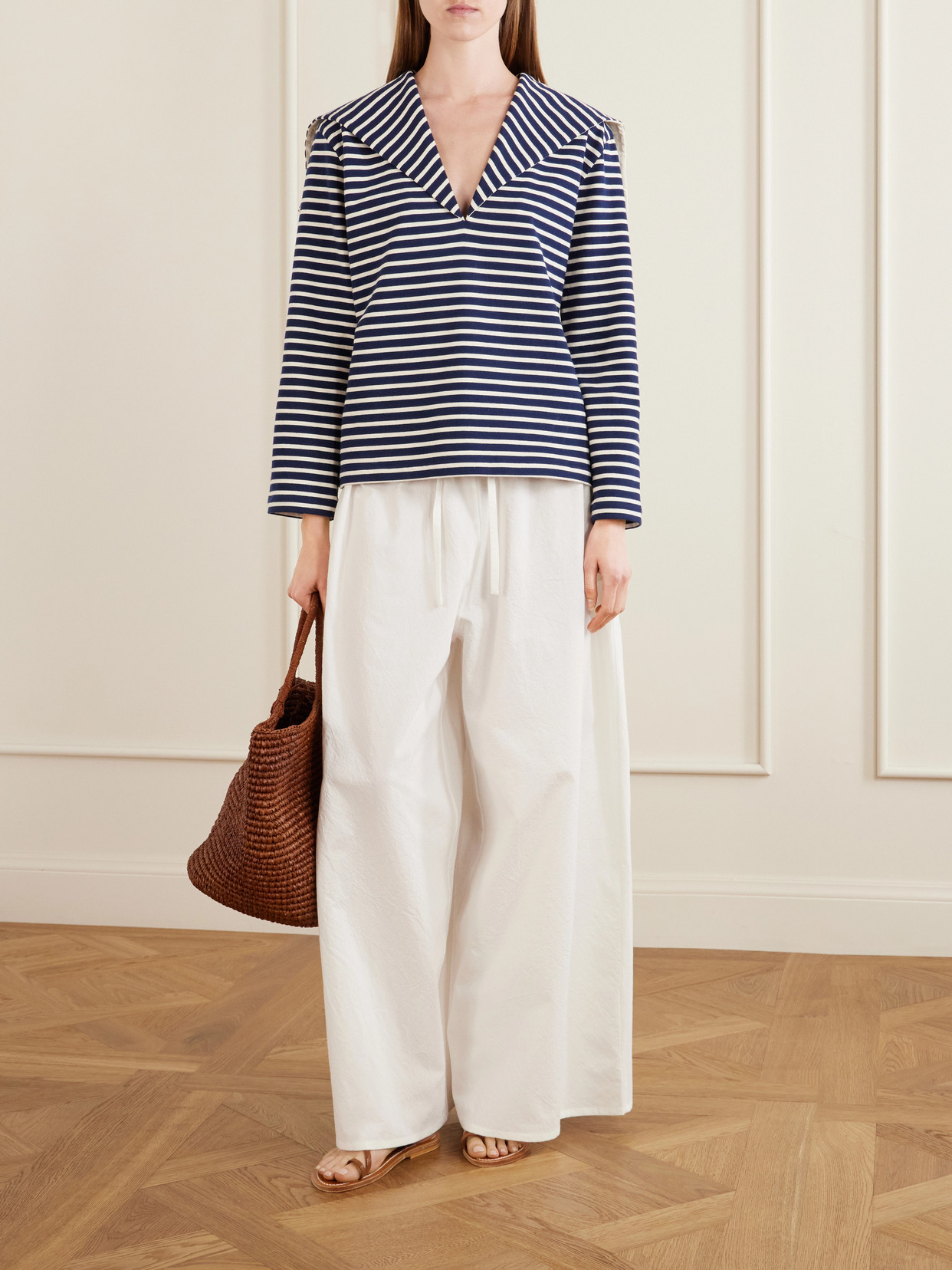 Seaman Striped Cotton-Jersey Blouse