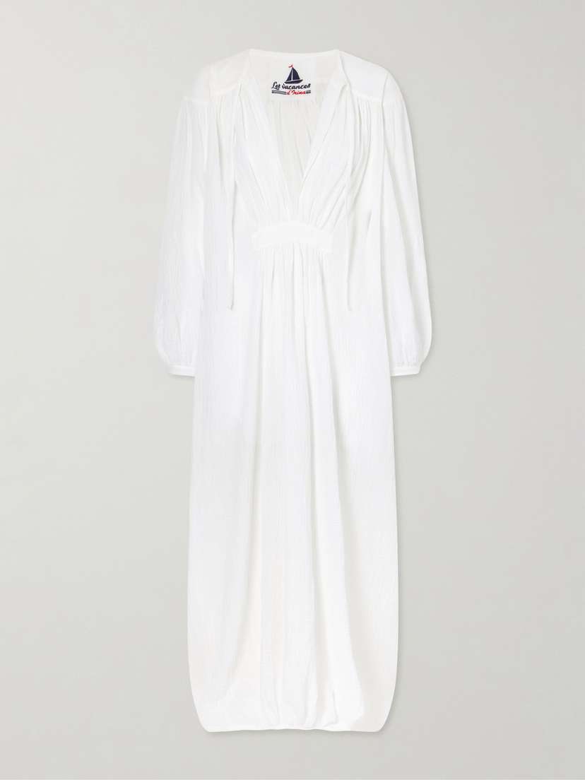 Les Vacances D’Irina Hazy Gathered Cotton Maxi Dress | Thumbnail 5 Les Vacances D’Irina Hazy Gathered Cotton Maxi Dress | Thumbnail 5