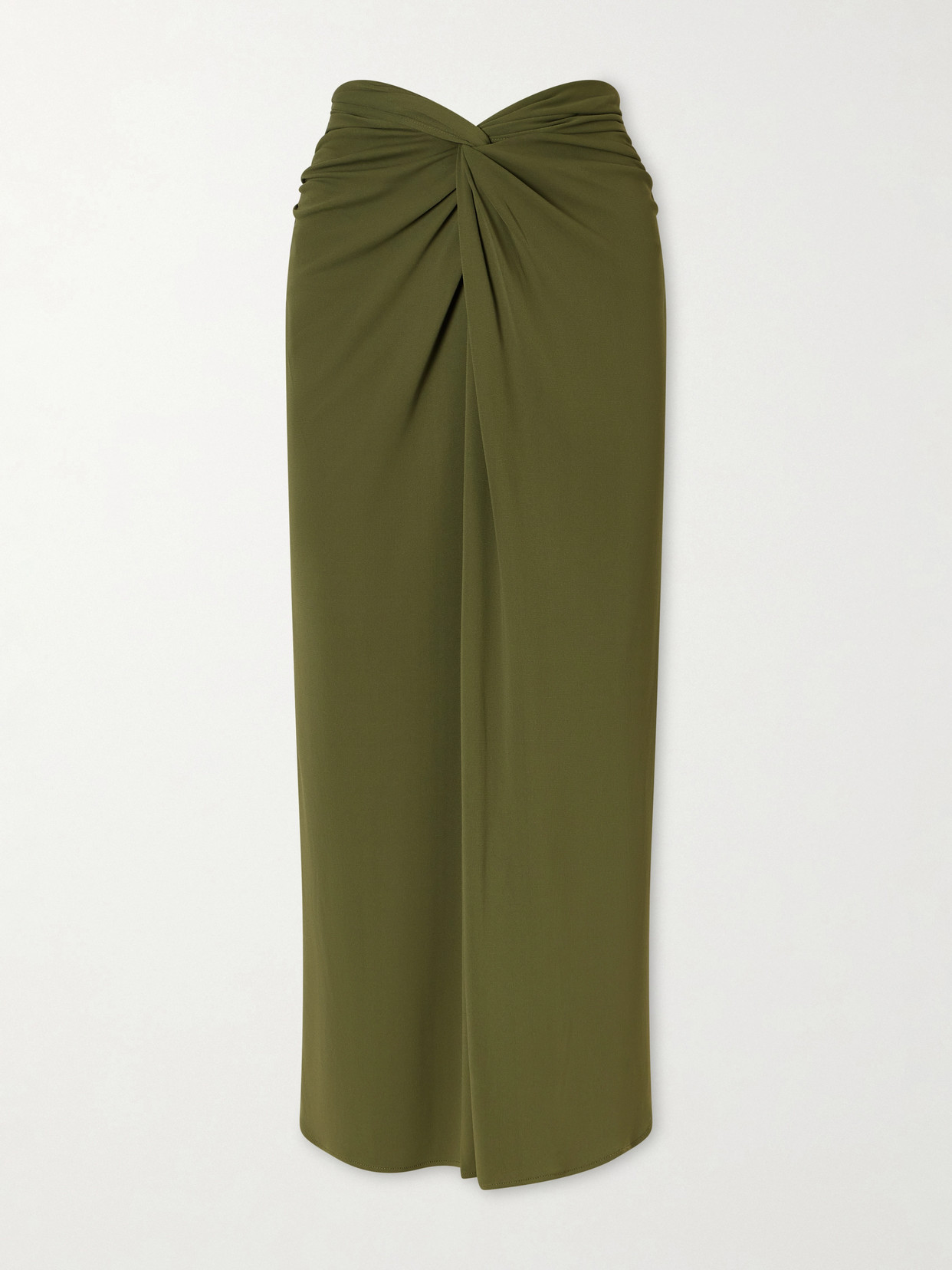 Violante Nessi Rebecca Satin Midi Skirt In Green