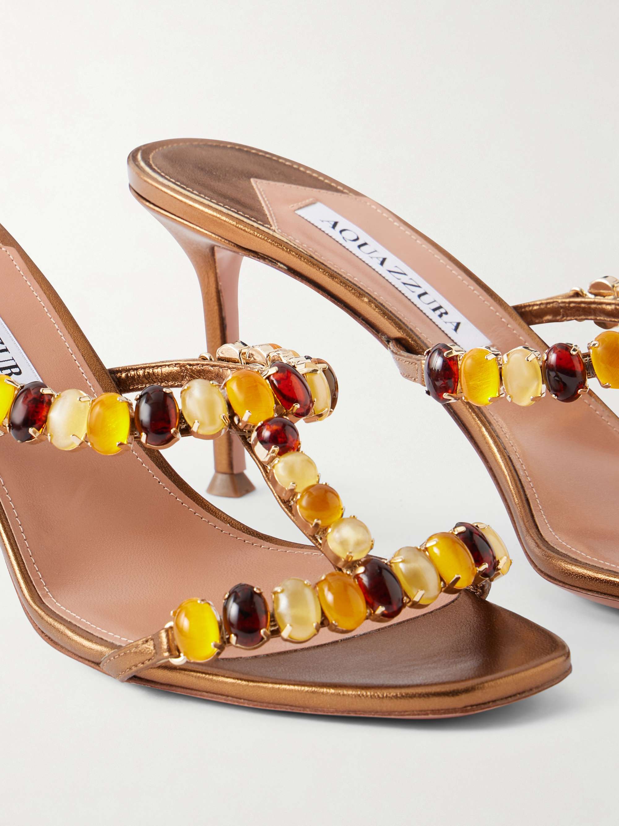 メリトクラシー AQUAZZURA Mystic Stone 75 crystal-embellished leather sandals