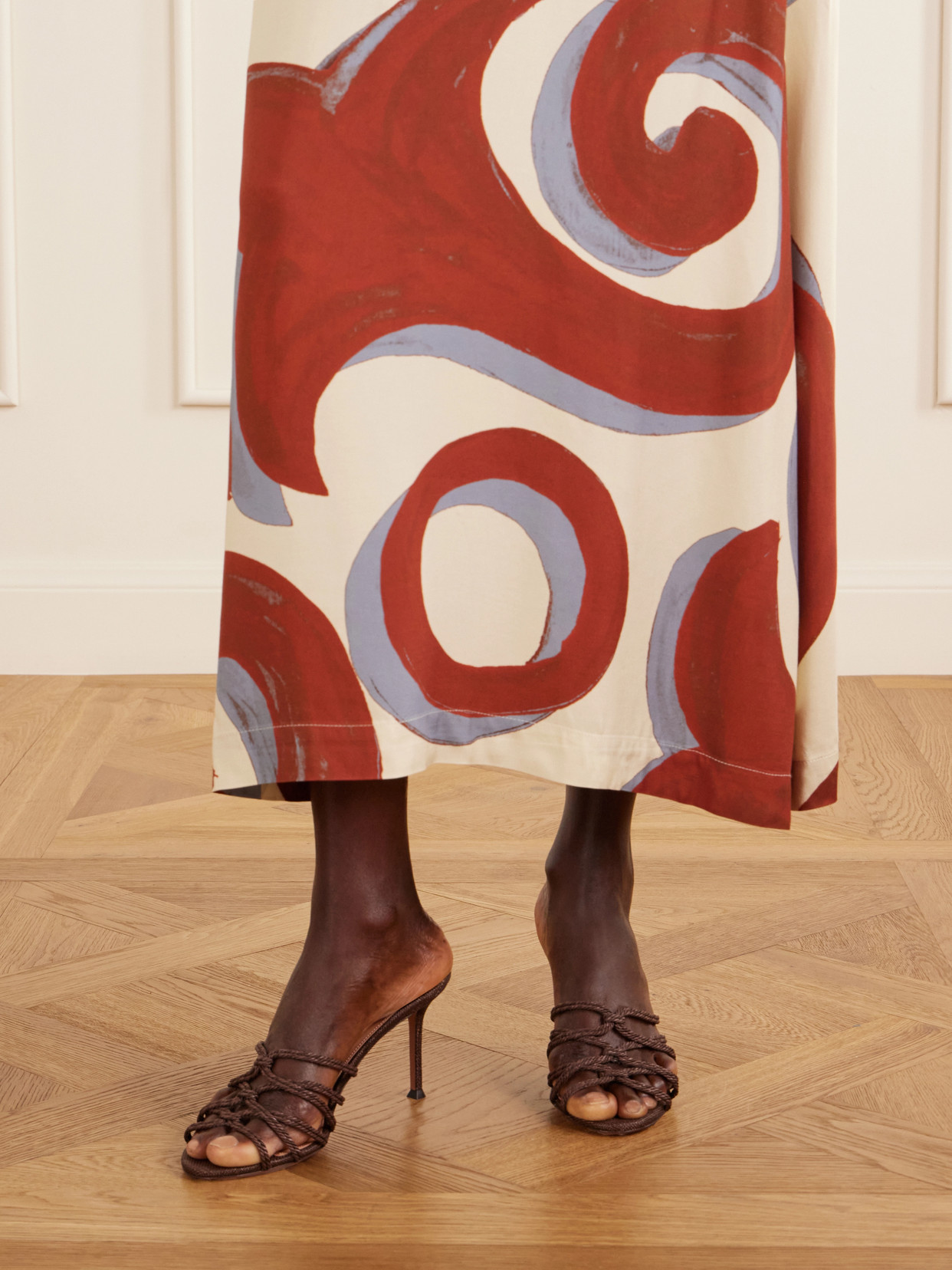 Luna Rope 75 Raffia-Trimmed Cord Mules